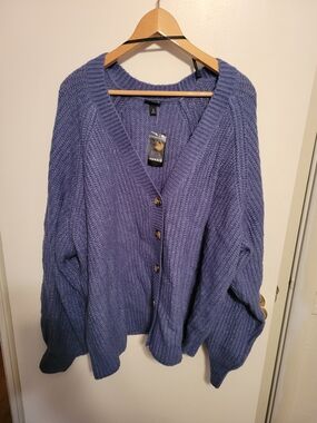 torrid Periwinkle Knit Button-Front Women's Cardigan